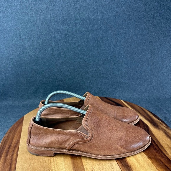 Trask Shoes - Trask Ali Camel Italian Washed eather Slip On Loafer Flat Shoes 11M 36 0462